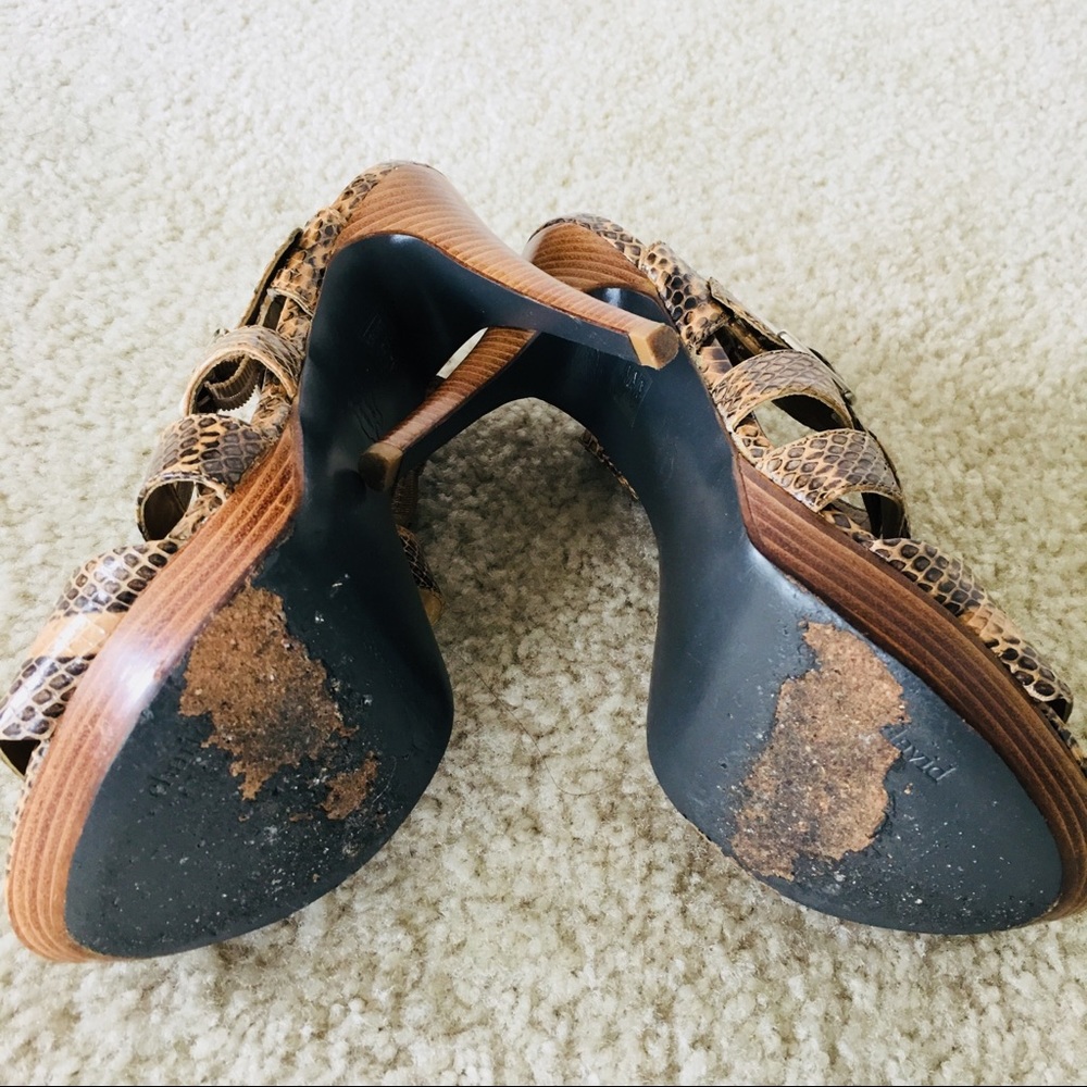 Charles David Double Buckle Python Heels - image 4